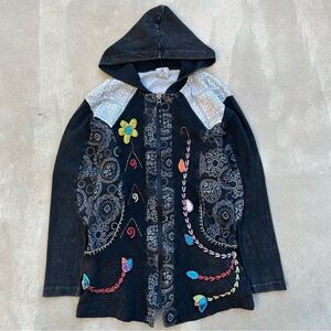 Ark Imports Handmade Nepal Hoodie side Pocket Jacket Size S